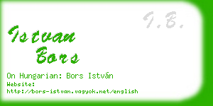 istvan bors business card